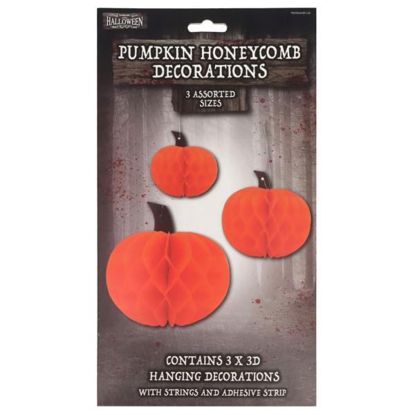 Hængende Honeycomb Græskar 3-pak