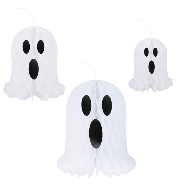 Hængende Honeycomb Spøgelser 3-pak