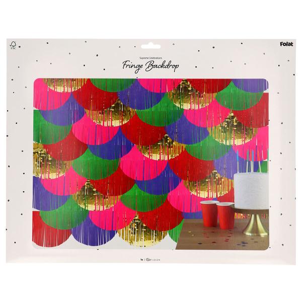 Party Backdrop Fringe Flerfarvet 200x200 cm