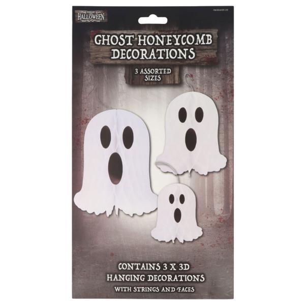 Hængende Honeycomb Spøgelser 3-pak