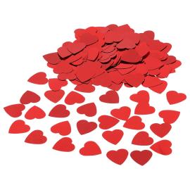 Hjertekonfetti Metallic R&oslash;d 2,5x2,5 cm 85-pak