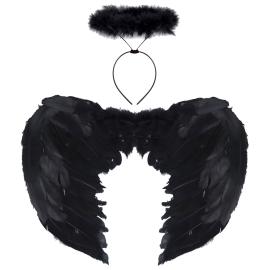 Sorte Englevinger med Gloria Sæt