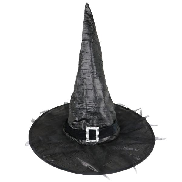 Sort Heksehat med Spænde & Netstof