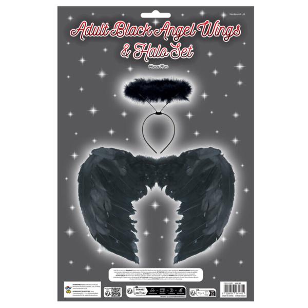 Sorte Englevinger med Gloria Sæt