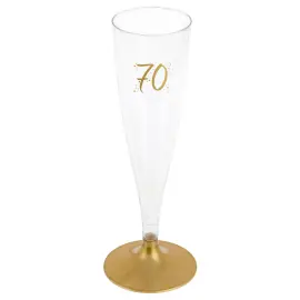 70-års Champagneglas Genanvendeligt Guld