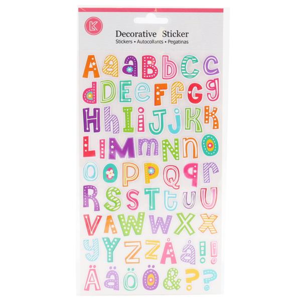 Klistermærker Bogstav A-Ö Glitter
