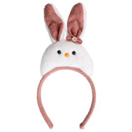 H&aring;rb&oslash;jle med Kanin Hvid/Gammelrosa