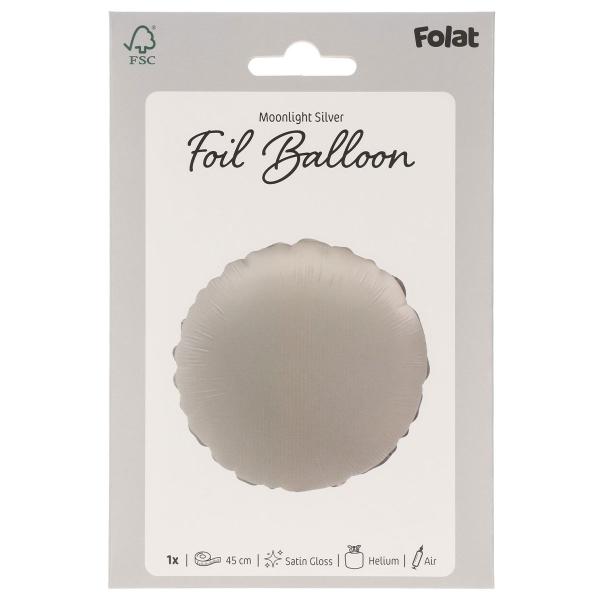Rund Folieballon Månesølv Mat