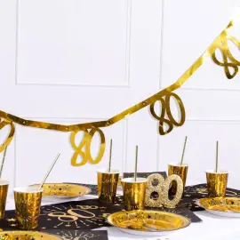 80-&aring;rs Guirlande Metallic Guld