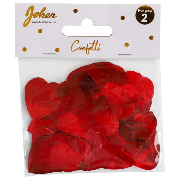 Hjertekonfetti Metallic Rød 2,5x2,5 cm 85-pak