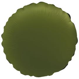 Rund Folieballon Olivengrøn Mat