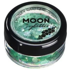 Moon Glitter Iridescent Chunky Glitter Gr&oslash;n