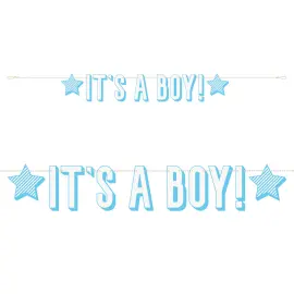 It's a Boy Guirlande Blå & Hvid