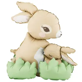 St&aring;ende Folieballoner Kaniner med Blade 51x60 cm