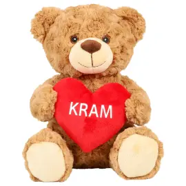 Beige Bamse med Hjerte 25 cm