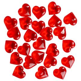 R&oslash;de Krystalhjerter 25-pak