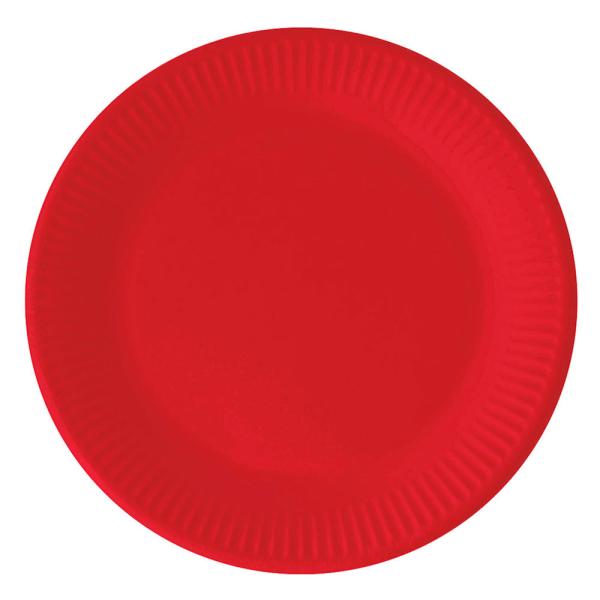 Røde Små Paptallerkener Solid Color