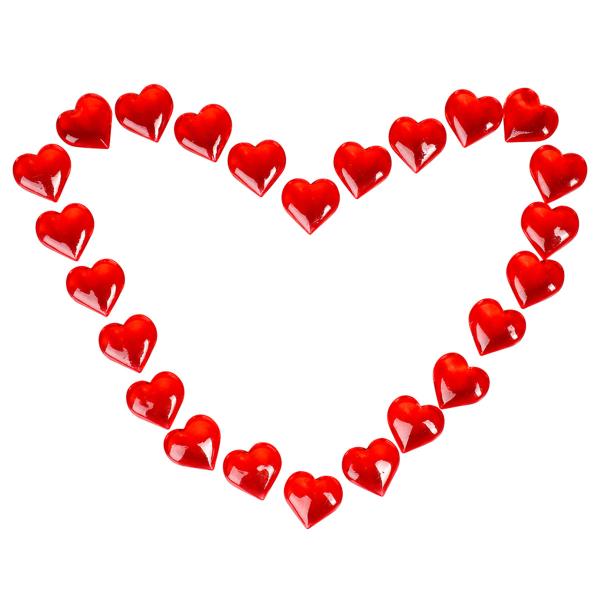 Røde Krystalhjerter 25-pak