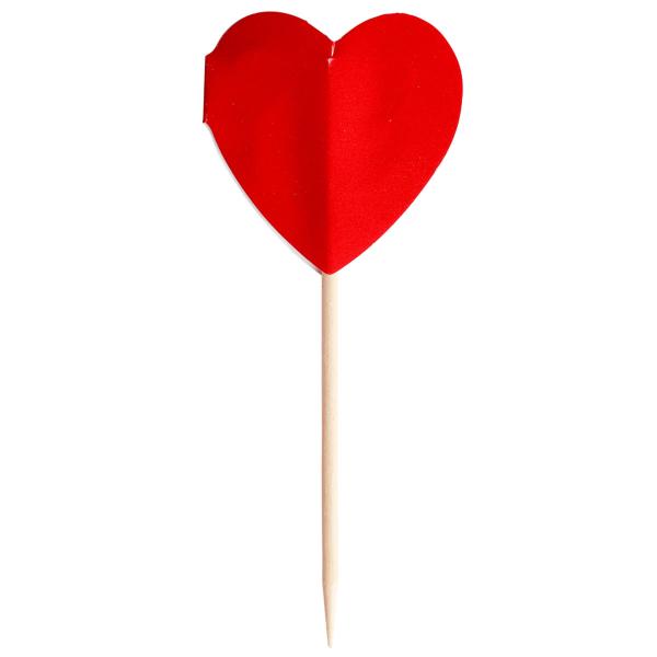 Cake Picks Røde Hjerter 10-pak