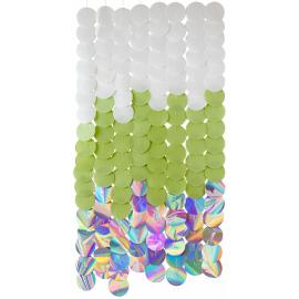 Party Backdrop Hvid/Gr&oslash;n/Iriserende 170x80 cm