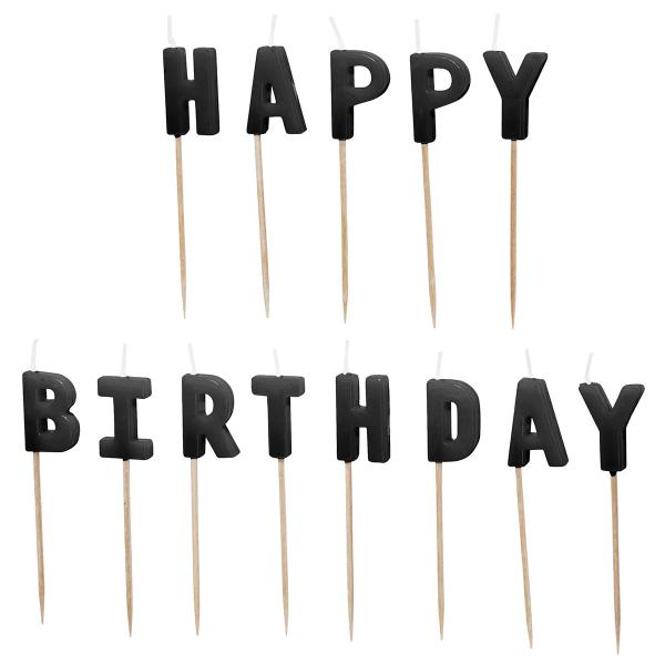 Bogstav Lys Happy Birthday Sort