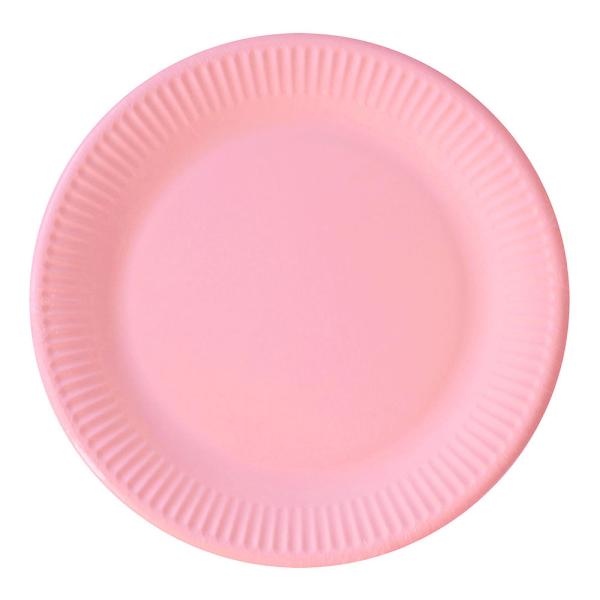 Pink Små Paptallerkener Solid Color