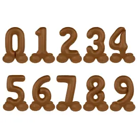 Stående Talballon Chokoladebrun Mat