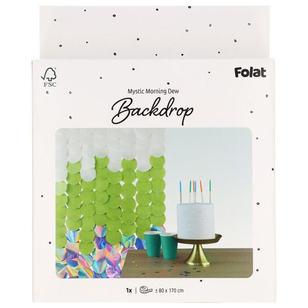 Party Backdrop Hvid/Grøn/Iriserende 170x80 cm