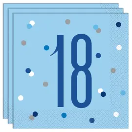 18 Års Servietter Blå