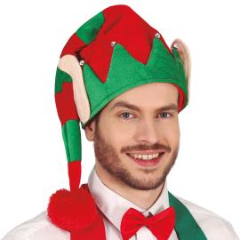 Stribet Nissehue med &Oslash;rer og Bj&aelig;lder