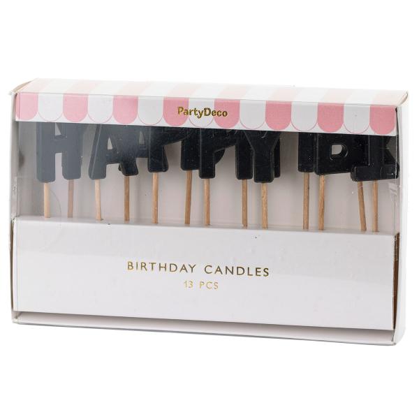 Bogstav Lys Happy Birthday Sort