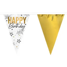 Vimpelguirlande Happy Birthday Stjerner