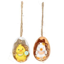 H&aelig;ngende Kylling i Halvt &AElig;ggeskal 4x6 cm 2-pak