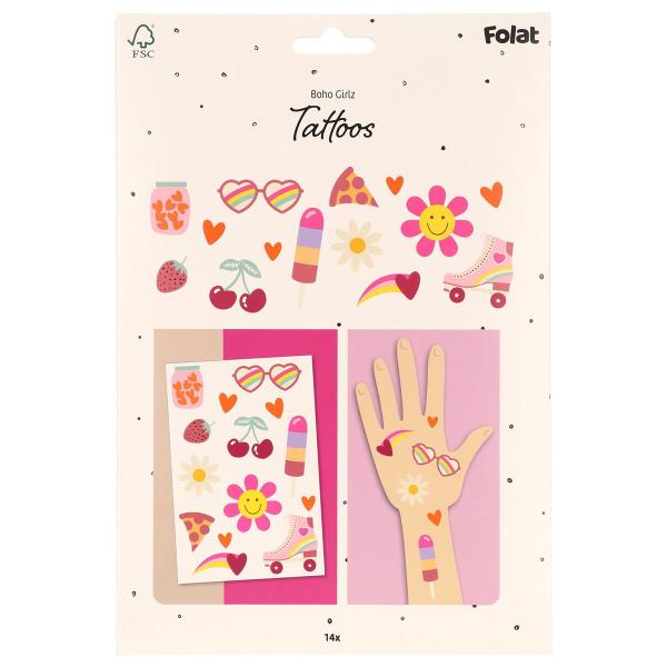 Midlertidige Tatoveringer Boho Girlz 14-pak