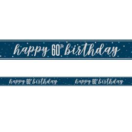 Happy 60th Birthday Banner Bl&aring;t & S&oslash;lv