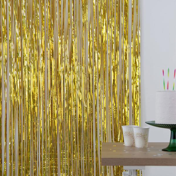 Party Forhæng Iriserende Guld 200x100 cm
