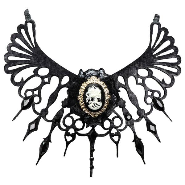 Gothic Choker Sort med Broche