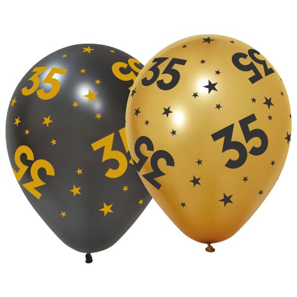 Latexballoner med Stjerner & Tallet 35 6-pak