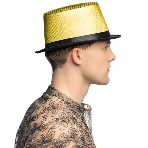 Hat med Pailletter Sort/Guld