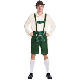 Kostume Oktoberfest Lederhosen Gr&oslash;n/Hvid