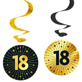 Hængende Swirls 18 år Guld/Sort 4-pak