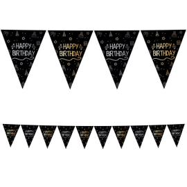 Flagguirlande Happy Birthday Sort