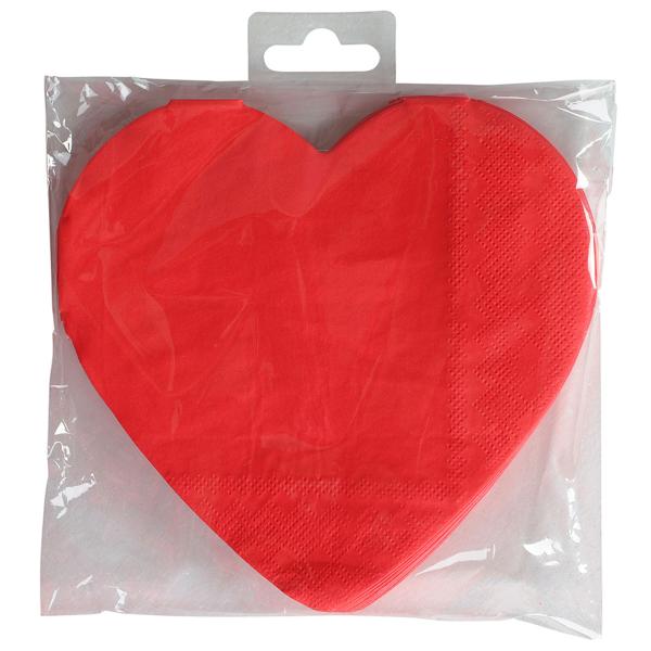 Hjerter Papirservietter Rød 33 cm 16-pak