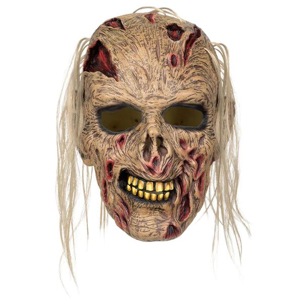 Zombie Latexmaske med Hår