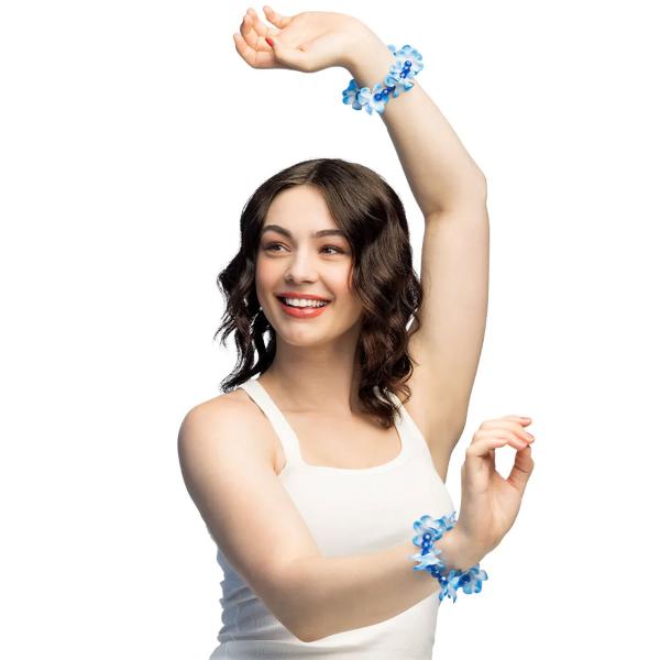 Hawaii Blomsterarmbånd med Perler 2-pak