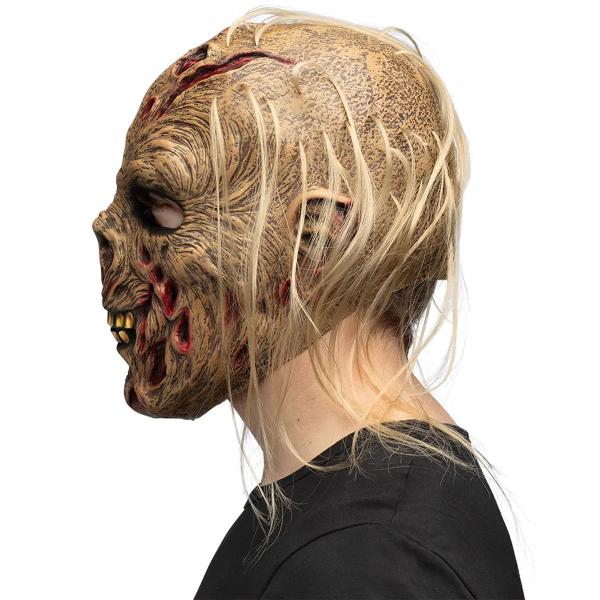 Zombie Latexmaske med Hår