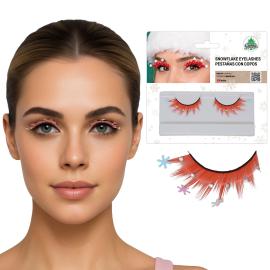 R&oslash;de Kunstige &Oslash;jenvipper med Snefnug