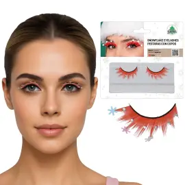 R&oslash;de Kunstige &Oslash;jenvipper med Snefnug