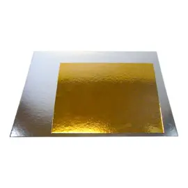 Firkantet Kagefad Guld & Sølv 25 cm