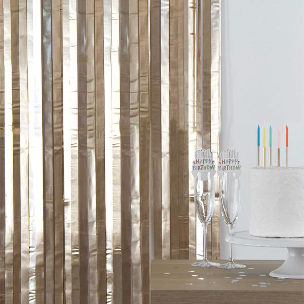 Party Forhæng Mat Guld 200x100 cm